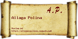 Allaga Polina névjegykártya